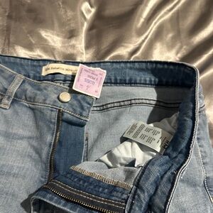 Rebecca Minkoff  Blue High Rise Jeans with diamonds on cuffs . New w tag